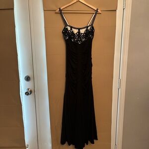 Vintage Jessica McClintock Black and White Formal Gown